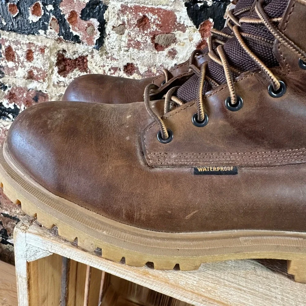 Carhartt Mens 8 Inch Waterproof Leather Work Boots Brown EH CMF8723 Size 8 D